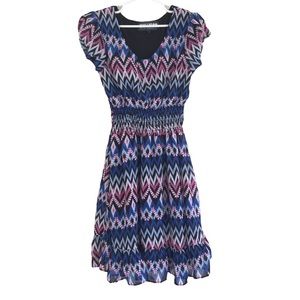 CHILIPOP Aztec Graphic Print Chiffon Dress (14/16)